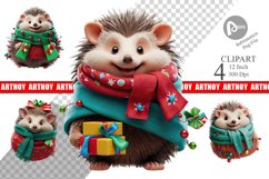 Clipart 3D Holiday Hedgehog Product Image 1
