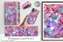 Digital Paper 3D Holographic Pink Liquid Product Image 1