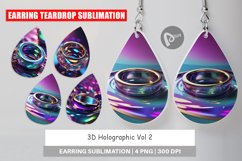Earring Teardrop 3D Holographic Shape Product Image 1