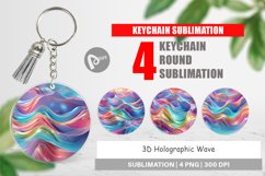 Keychain 3D Holographic Wave Product Image 1