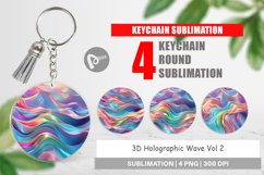 Keychain 3D Holographic Wave Product Image 1