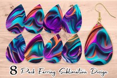 Earring teardrop sublimation 3D Holographic wavy fluid Product Image 1