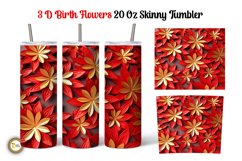 3D Holy December Flower 20 Oz Skinny Tumbler Product Image 1
