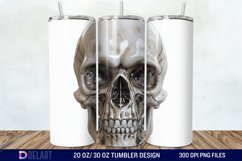 3D Horror Skull White Tumbler Wrap Product Image 1