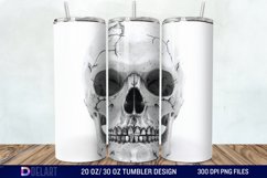3D Horror Skull White Tumbler Wrap Product Image 1