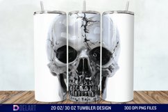 3D Horror Skull White Tumbler Wrap Product Image 1
