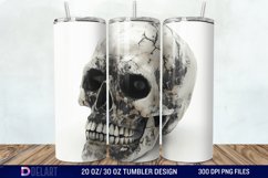 3D Horror Skull White Tumbler Wrap Product Image 1