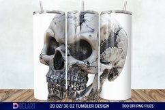 3D Horror Skull White Tumbler Wrap Product Image 1