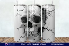 3D Horror Skull White Tumbler Wrap Product Image 1