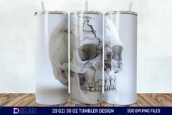 3D Horror Skull White Tumbler Wrap Product Image 1