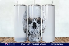 3D Horror Skull White Tumbler Wrap Product Image 1