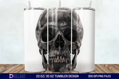 3D Horror Skull White Tumbler Wrap Product Image 1