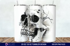 3D Horror Skull White Tumbler Wrap Product Image 1