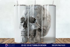 3D Horror Skull White Tumbler Wrap Product Image 1
