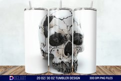3D Horror Skull White Tumbler Wrap Product Image 1