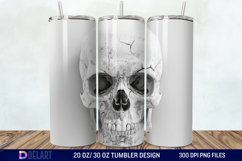 3D Horror Skull White Tumbler Wrap Product Image 1