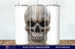3D Horror Skull White Tumbler Wrap Product Image 1