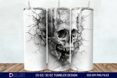 3D Horror Skull White Tumbler Wrap Product Image 1
