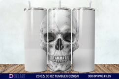 3D Horror Skull White Tumbler Wrap Product Image 1