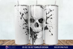 3D Horror Skull White Tumbler Wrap Product Image 1