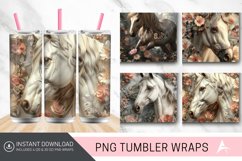 3D Horse with Flowers Tumbler wrap Product Image 1