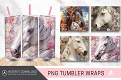 3D Horse with Flowers Tumbler wrap Product Image 1