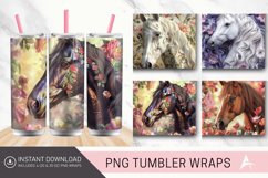 3D Horse with Flowers Tumbler wrap Product Image 1