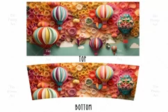 3D Hot Balloons Wrap, 40 oz tumbler wrap, 3D Flower  Tumbler Wrap, 3D Flower Png