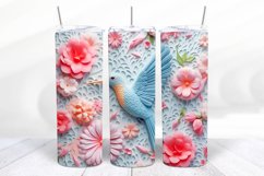 3D Hummingbird 20 oz Skinny Tumbler Wrap Sublimation Design