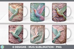 Bundle of six Sculpture Hummingbirds Mug Wrap designs.