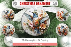 Christmas Ornaments 3D Hummingbird Painting Product Image 1