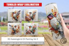 Tumbler Wrap 3D Hummingbird Painting Product Image 1