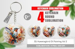 Keychain 3D Hummingbird Painting Product Image 1