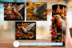 3D Hummingbird Tumbler Sublimation I 3D Tumbler Wrap Product Image 1