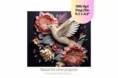 3D Hummingbird Tumbler Wrap 3d Tumbler Sublimation Flowers