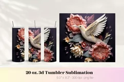 3D Hummingbird Tumbler Wrap 3d Tumbler Sublimation Flowers