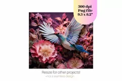 3D Hummingbird Tumbler Wrap 3d Tumbler Sublimation Flowers