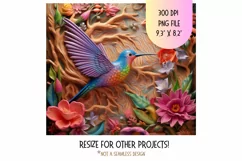 3D Hummingbird Tumbler Wrap | Flower 3d Tumbler Sublimation