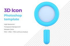 Magnifying glass 3d icon Product Image 1