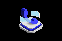 3d icon call phone graph element design vector Product Image 2