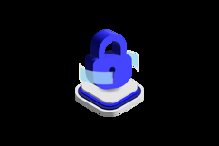 3d icon padlock graph element design vector Product Image 2