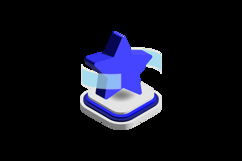 3d icon star graph element design vector Product Image 2