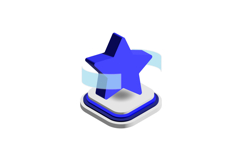 3d icon star graph element design vector Product Image 1