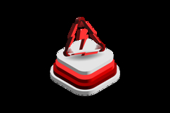 3d icon warning attention graph element isolated Product Image 2