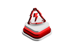 3d icon warning attention graph element isolated Product Image 1