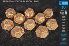 3D Icosahedron Lanterns Laser Cut Bundle | Shadow Lamps SVG Product Image 1