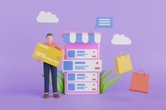 Mobile Shopping Concept 3D Illustration Product Image 1