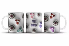 3D inflated daisies Mug Wrap Sublimation Designs, Be Kind Mug, 3D Daisy Png