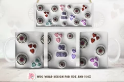 3D inflated daisies Mug Wrap Sublimation Designs, Be Kind Mug, 3D Daisy Png