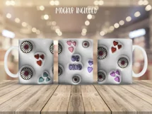 3D inflated daisies Mug Wrap Sublimation Designs, Be Kind Mug, 3D Daisy Png